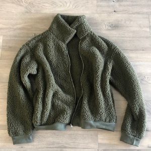 NWOT Sage green Sherpa jacket